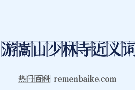 游嵩山少林寺近义词是什么意思的图片